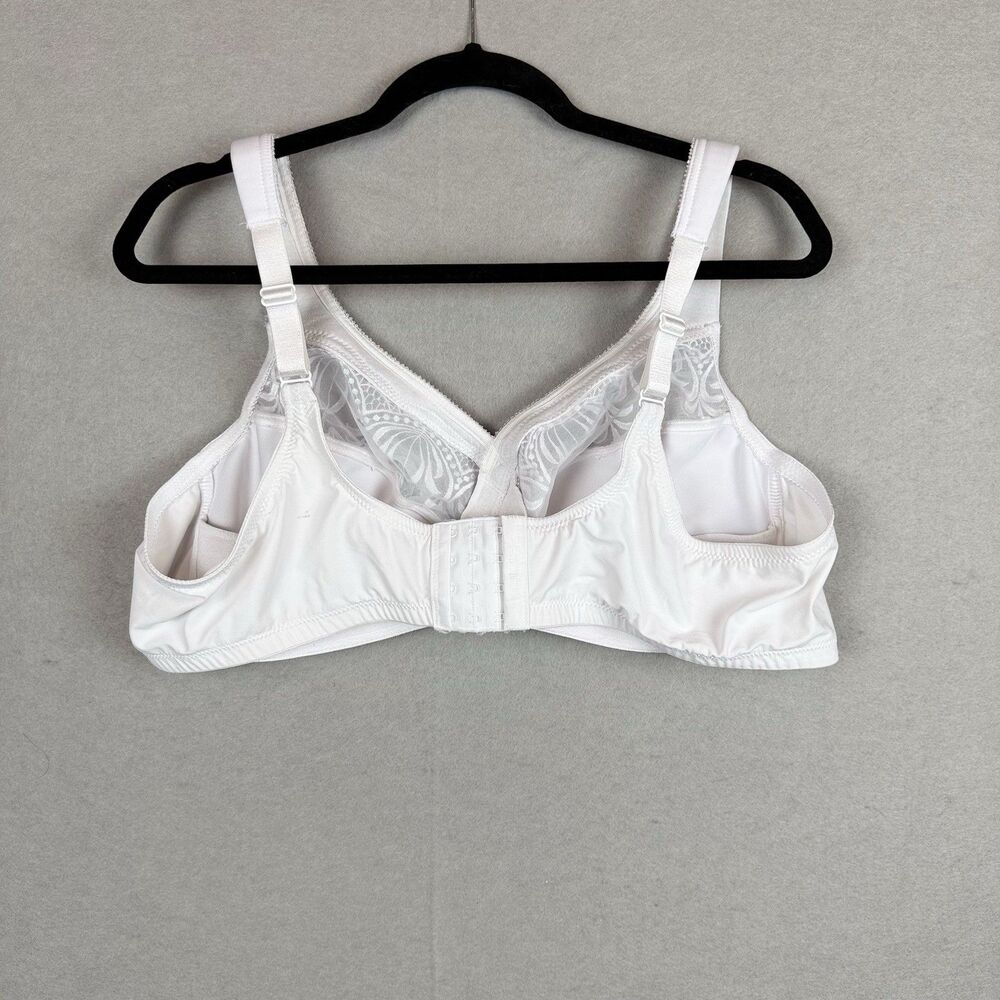 GLAMORISE White‎ Magic Lift Wireless Bra 48 B Embroidered Full Figure *read - Picture 2 of 5